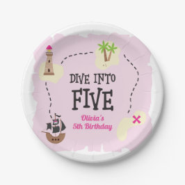 パイレーツのマップが5ピンクの5誕生日に飛び込む ペーパープレート