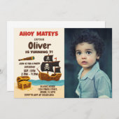 パイレーツはっきりしたアドベンチャー誕生日招待状 招待状 (正面/裏面)