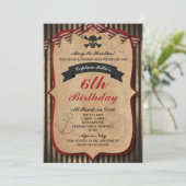 パイレーツをテーマにした誕生日パーティーの招待状 招待状 (スタンド正面)