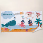 パイレーツカリブのアイランド海クジラ少年 ビーチタオル (正面)