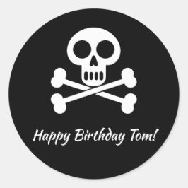 パイレーツキッズスカルとクロスボーン誕生日 ラウンドシール