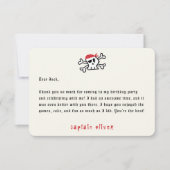 パイレーツキャプテンスカル子供の誕生日サンキューカード 招待状 (正面)