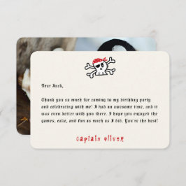 パイレーツキャプテンスカル子供の誕生日サンキューカード 招待状