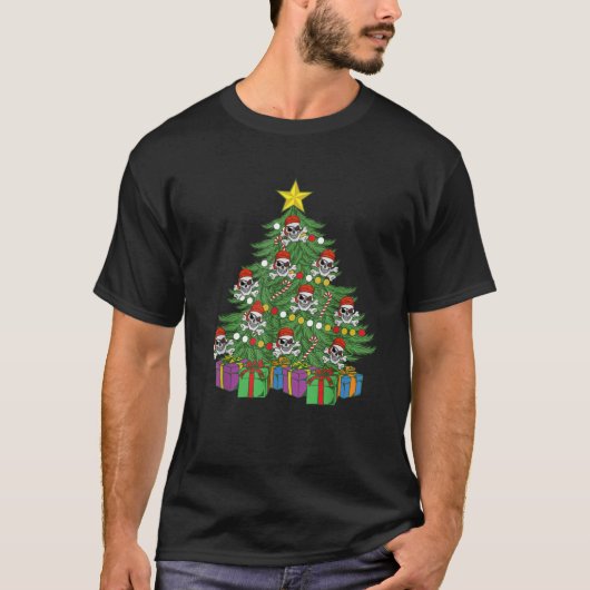 パイレーツクリスマスツリースカルクロスボーンオーナメントP Tシャツ (正面)