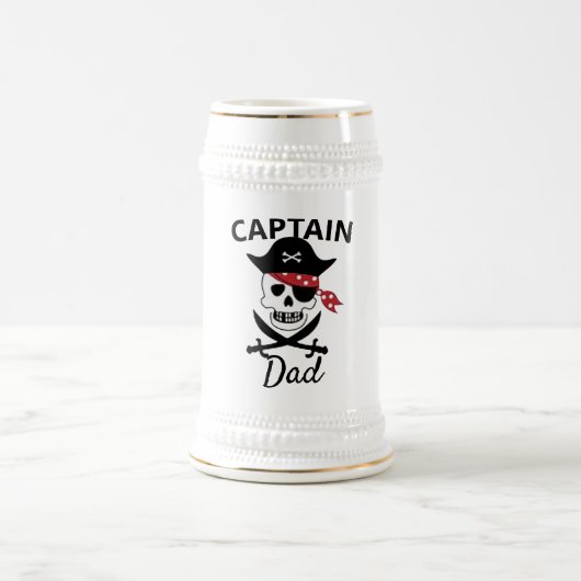 パイレーツグラフィックセラミックスビアマグ、ホームバービール ビールジョッキ (中央)