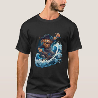パイレーツサーファーおもしろいバッカニアサーフサーフィンサーフボア Tシャツ