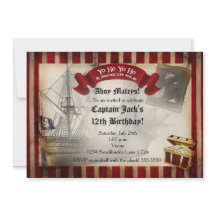 パイレーツシップグランジ誕生日パーティーの招待