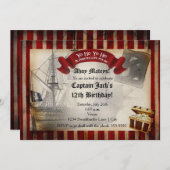 パイレーツシップグランジ誕生日パーティーの招待 招待状 (正面/裏面)