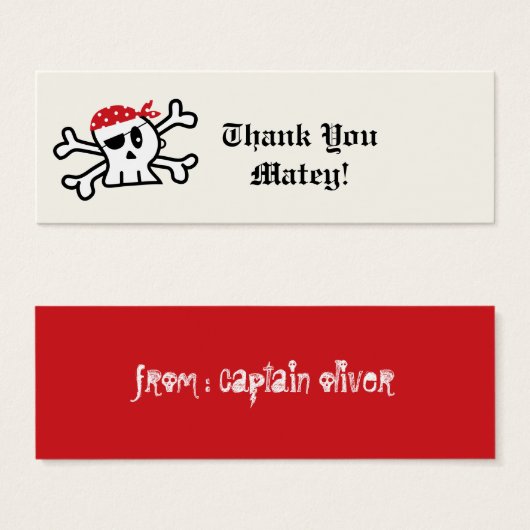 パイレーツスケルトン子供の誕生日パーティーウィーギフトラベル (正面&裏面)