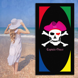 パイレーツタオル、キャプテン"グレース"休日、カラフル ビーチタオル