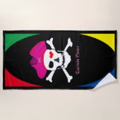 パイレーツタオル、キャプテン"グレース"休日、カラフル ビーチタオル (正面)