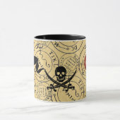 パイレーツトレジャーマップ,スカル,刀剣類パーチメント マグカップ (中央)