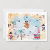 パイレーツトレジャー狩りマップキッズボーイ誕生日 招待状 (裏面)