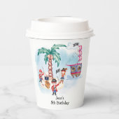 パイレーツトレジャー狩りマップキッズボーイ誕生日 紙コップ (裏面)