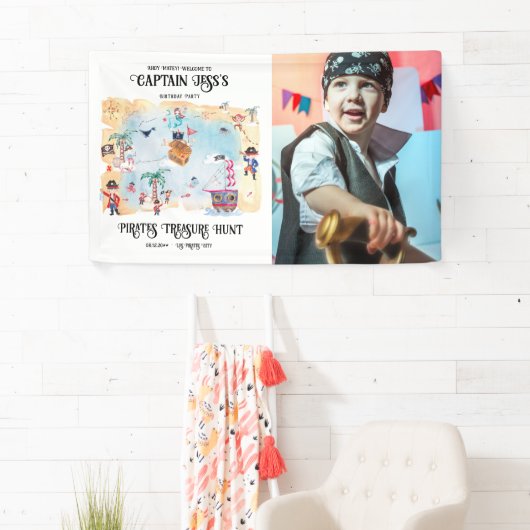 パイレーツトレジャー狩りマップ誕生日ウェルカムサイン 横断幕 (インサイチュ)