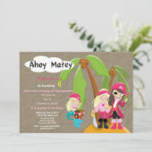 パイレーツトレジャー狩り誕生日招待状 招待状 (スタンド正面)