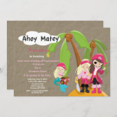 パイレーツトレジャー狩り誕生日招待状 招待状 (正面/裏面)