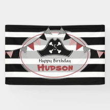 パイレーツハットブラック+ホワイトストライプ誕生日