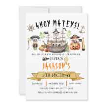 パイレーツハロウィーン子供の誕生日招待状