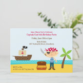 パイレーツバースデーパーティーフラット招待状 招待状 (スタンド正面)