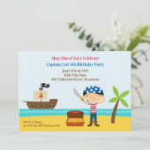 パイレーツバースデーパーティーフラット招待状 招待状 (スタンド正面)