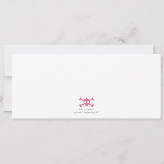 パイレーツバースデーパーティ招待状(女の子用) 招待状 (裏面)