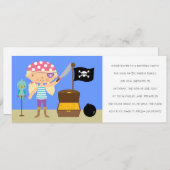 パイレーツバースデーパーティ招待状（女の子用） 招待状 (正面/裏面)