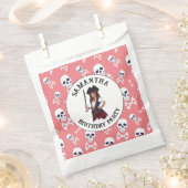 パイレーツピンクガールスカル フェイバーバッグ (クリップ留めされた状態)