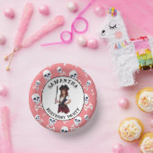 パイレーツピンクガールスカル ペーパーボウル (パーティー)