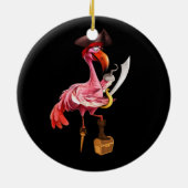 パイレーツピンクフラミンゴパーティーガールズアイパッチハロー セラミックオーナメント (裏面)