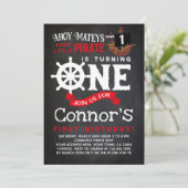 パイレーツファースト誕生日シャルボード招待状 招待状 (スタンド正面)