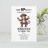 パイレーツファースト誕生日招待状 招待状 (スタンド正面)