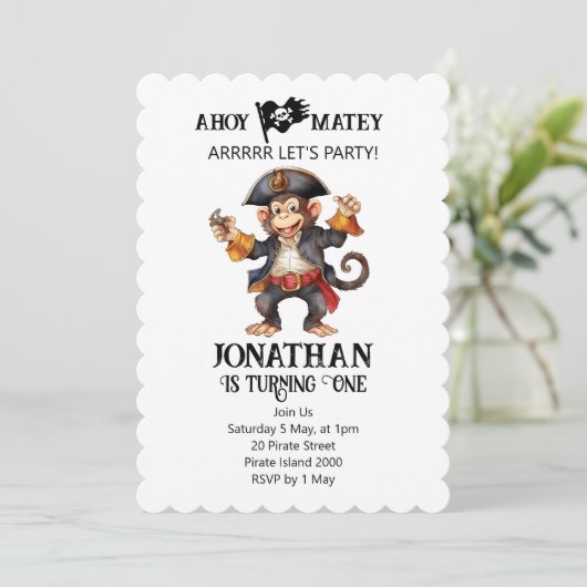 パイレーツファースト誕生日招待状 招待状 (スタンド正面)