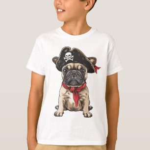 パイレーツフランスのブルドッグスカルクロスボーン Tシャツ