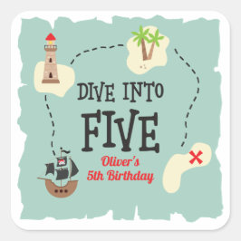 パイレーツマップで海に潜ろう!5歳の誕生日 スクエアシール