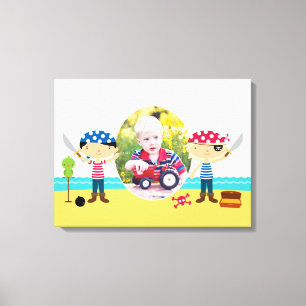 パイレーツ写真かわいい男の子[24x18インチ]キャンバス印刷 キャンバスプリント