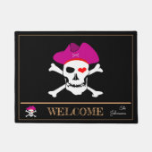 パイレーツ国旗とキャプテングレースハウスマット/ようこそ ドアマット (正面)
