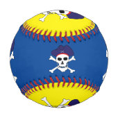 パイレーツ国旗・キャプテン・ジャック/海賊スポーツブルー 野球ボール (裏面)