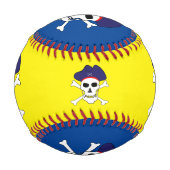 パイレーツ国旗・キャプテン・ジャック/海賊スポーツブルー 野球ボール (正面)