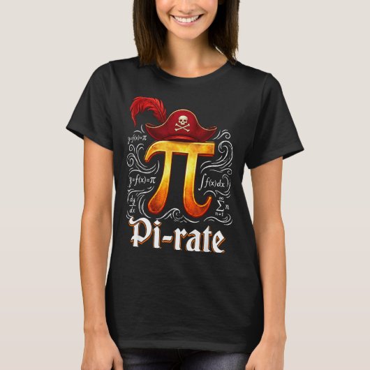 パイレーツ科学学生数学教師おもしろ円周率の日 Tシャツ (正面)