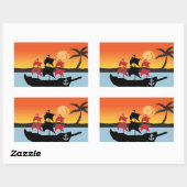 パイレーツ船ステッカー 長方形シール (シート)