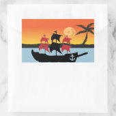 パイレーツ船ステッカー 長方形シール (バッグ)