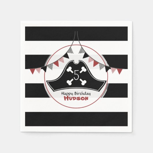 パイレーツ誕生日ナプキンス スタンダードカクテルナプキン (正面)
