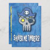 パイレーツ誕生日ファースト誕生日 招待状 (正面/裏面)