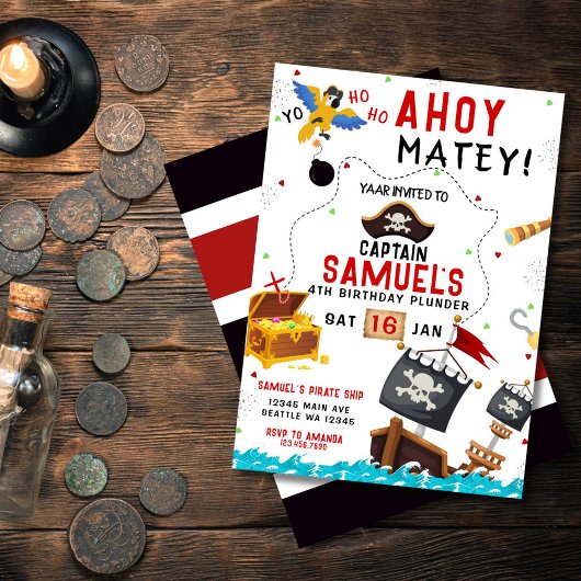 パイレーツ誕生日招待状アホイパイレーツパーティー 招待状