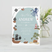 パイレーツ誕生日招待状テンプレートアホイマテイ 招待状 (スタンド正面)