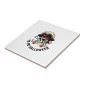 パイレーツ スカル ハロウィン ヴィンテージ 彫刻 白 シャツ タイル (側面)
