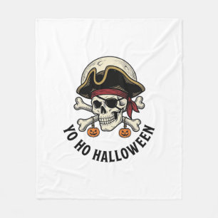 パイレーツ スカル ハロウィン ヴィンテージ 彫刻 白 シャツ フリースブランケット