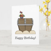 パイレーツ・宝箱・オウム カード (黄色い花)