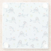 パイレートシャークドードルイラストレーション ガラスコースター (裏面)